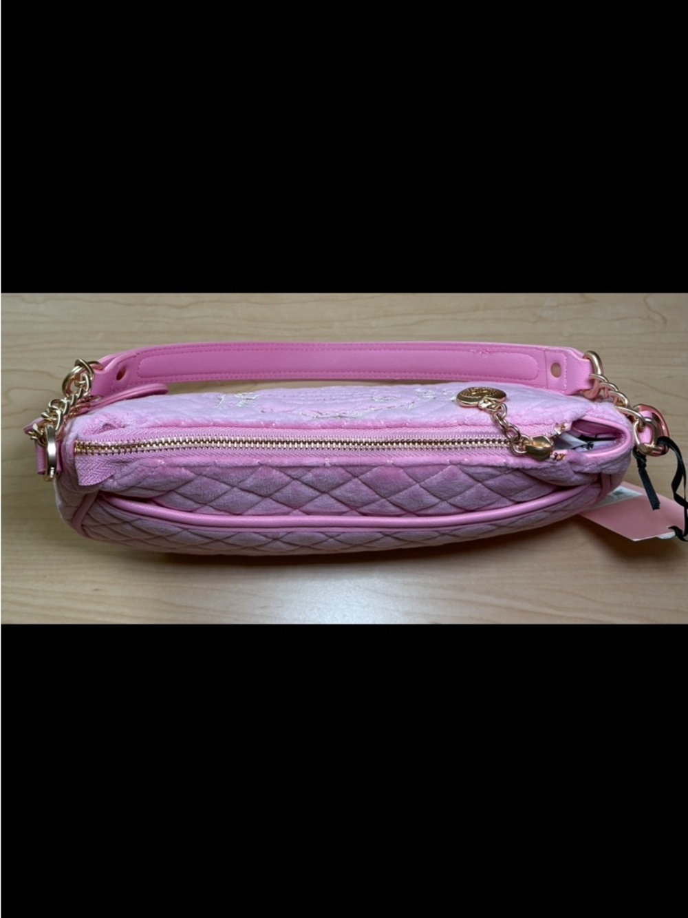 Juicy Couture Juicy Tale Shoulder Bag Cherry Blossom Pink Quilted Bag Purse NEW - Picture 3 of 9